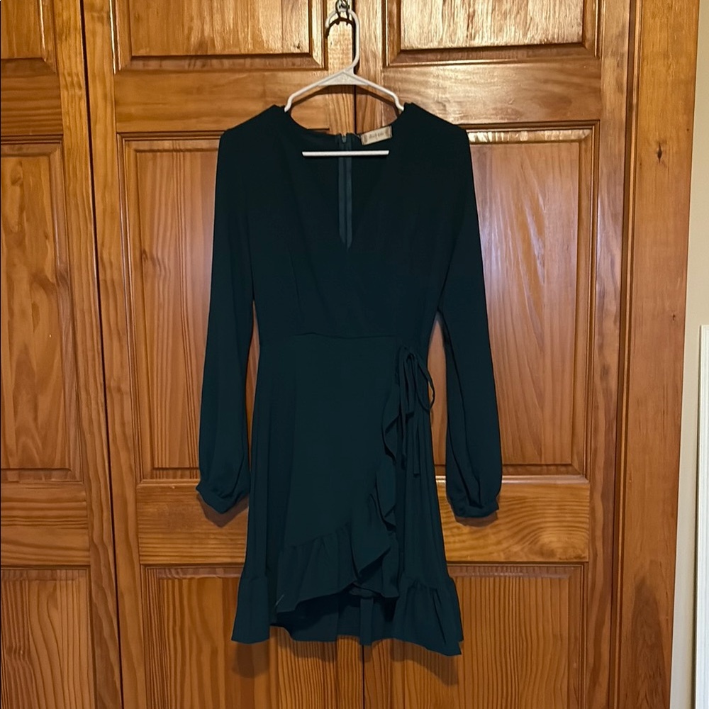 Altar'd State Dark Green Long Sleeve Dress